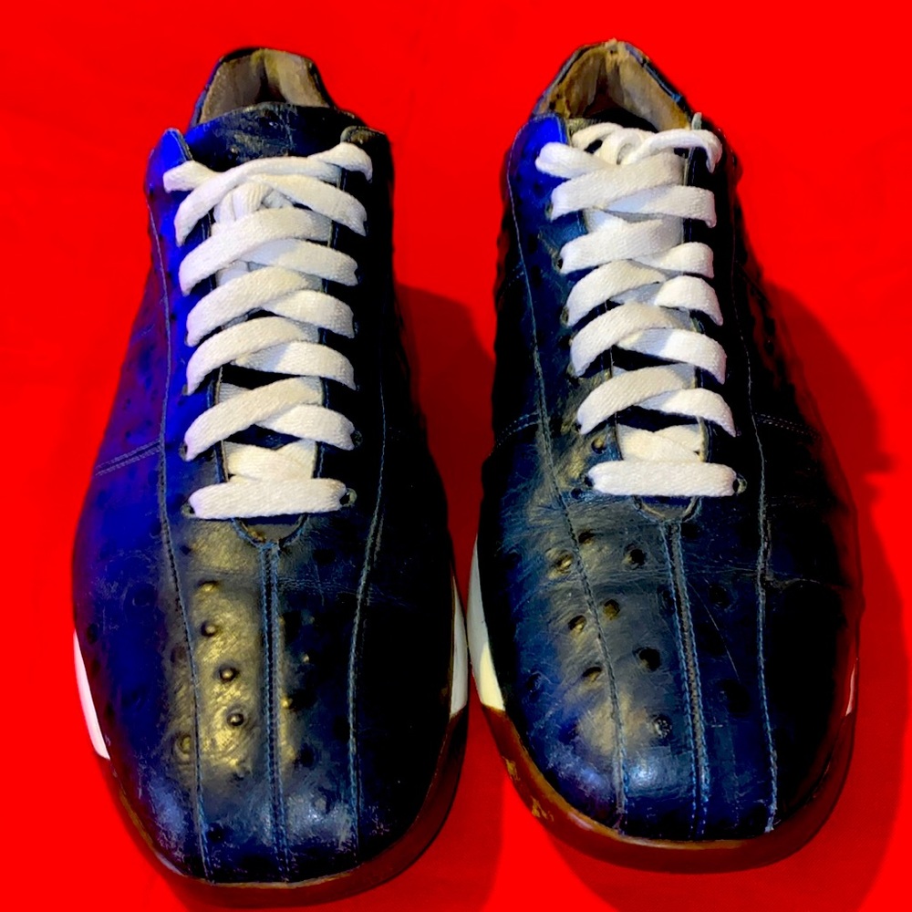 Vintage ColeHaan Navy Blue Ostrich leather shoes